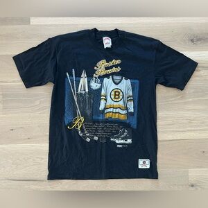 Vintage 1992 Nutmeg Mills CCM NHL Boston Bruins Single Stitch T-shirt